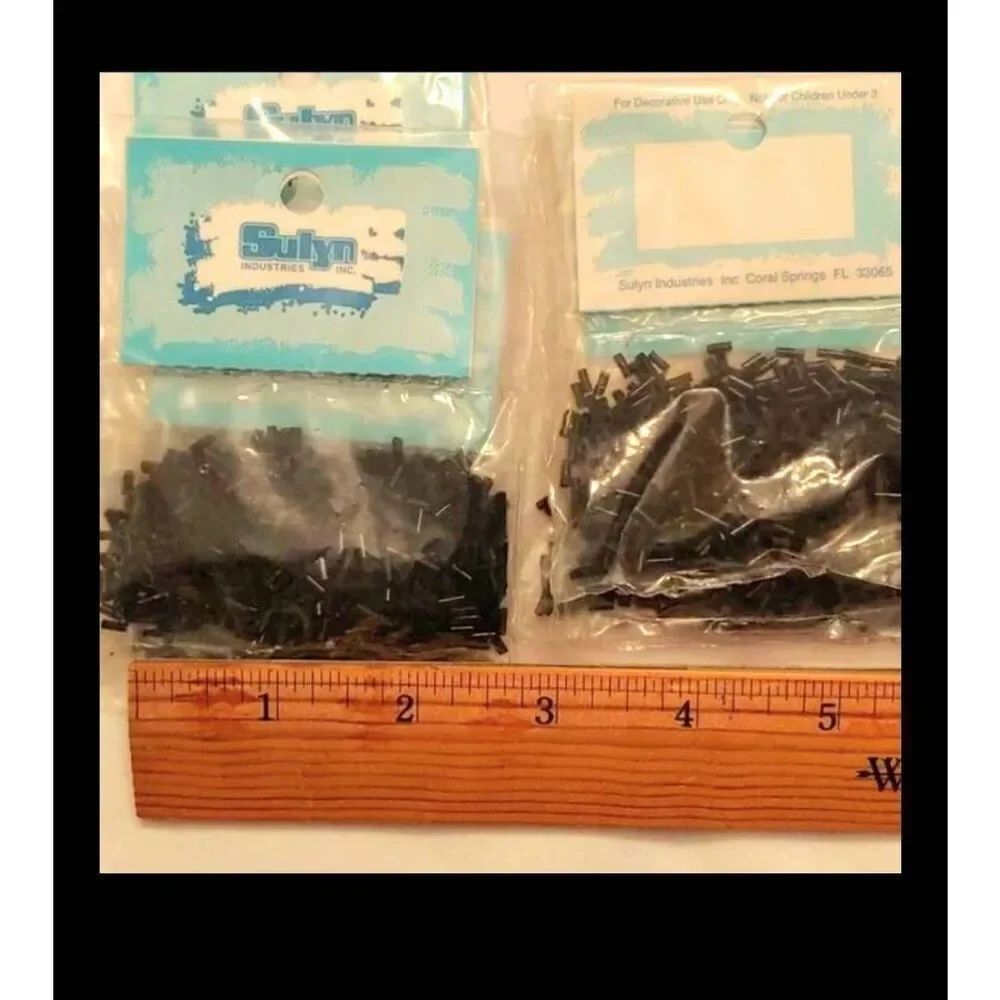 12 bags Plastic Black Bugle Tubular Seed Beads